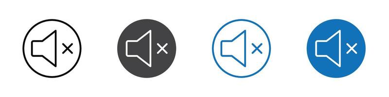 No volume icon flat editable icon mark set. vector