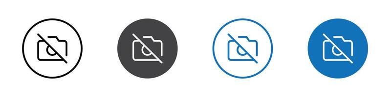 Off camera icon flat editable icon mark set. vector