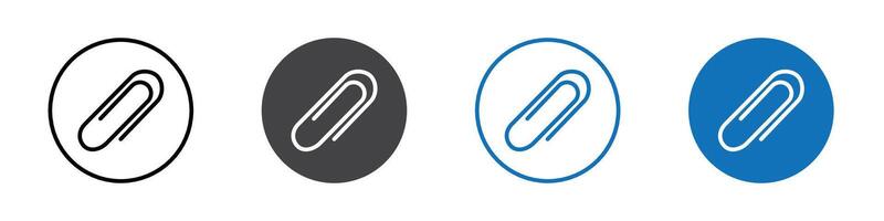 Paper clip icon flat editable icon mark set. vector