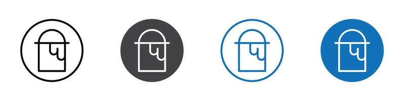Paint bucket icon flat editable icon mark set. vector