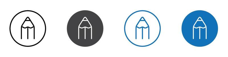 Pencil icon flat editable icon mark set. vector