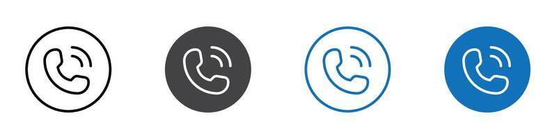 Phone call icon flat editable icon mark set. vector