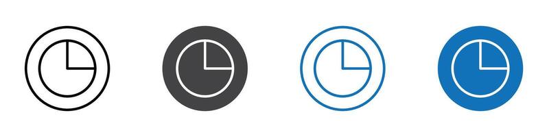 Pie chart icon flat editable icon mark set. vector