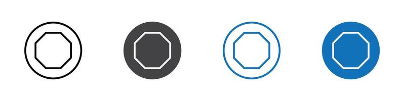 Polygon icon flat editable icon mark set. vector