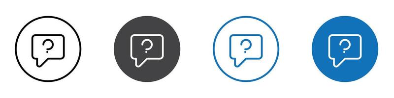 Question icon flat editable icon mark set. vector