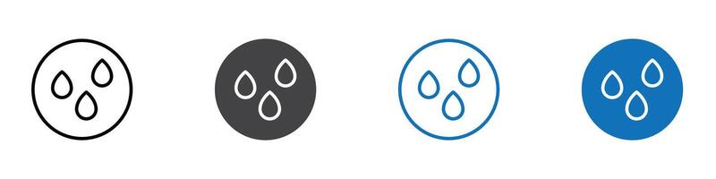 Rain drops icon flat editable icon mark set. vector