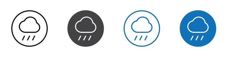 Rain icon flat editable icon mark set. vector