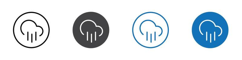 Rain icon flat editable icon mark set. vector