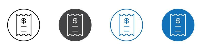 Reciept icon flat editable icon mark set. vector