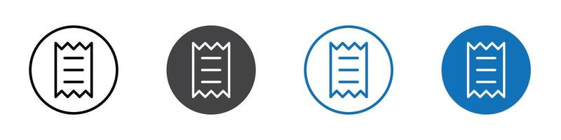 Reciept icon flat editable icon mark set. vector
