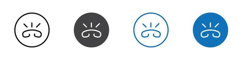 Ring icon flat editable icon mark set. vector