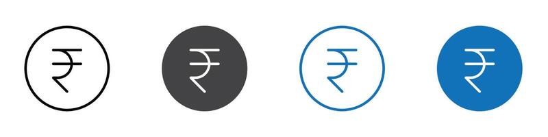 Rupee icon flat editable icon mark set. vector