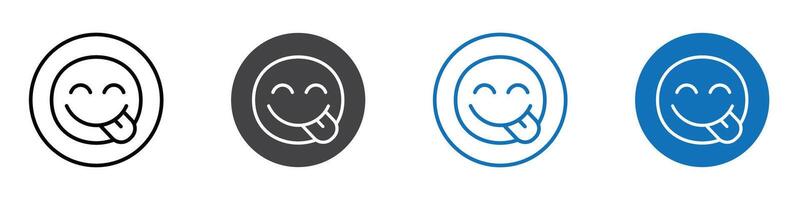 Savoring icon flat editable icon mark set. vector