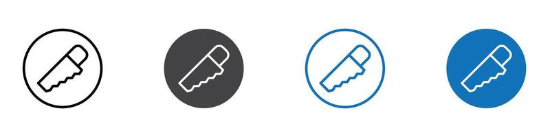 Saw blade icon flat editable icon mark set. vector