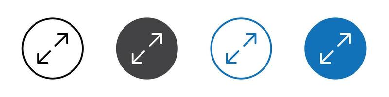 Scale up icon flat editable icon mark set. vector