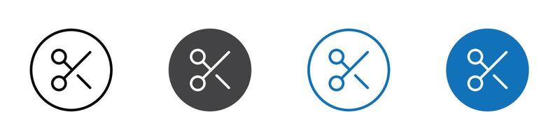 Scissors icon flat editable icon mark set. vector