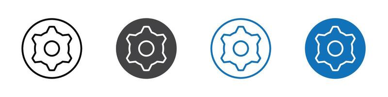 Settings icon flat editable icon mark set. vector
