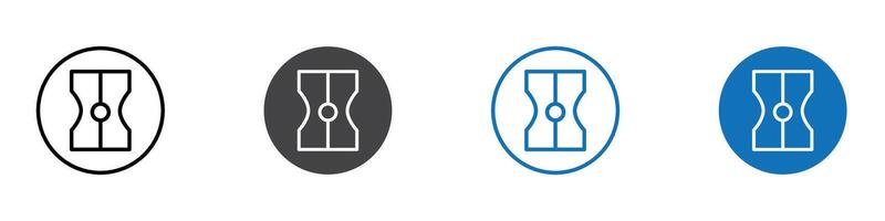 Sharpner icon flat editable icon mark set. vector