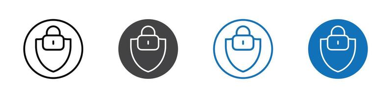 shield protection icon flat editable icon mark set. vector