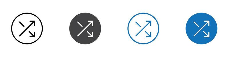 Shuffle icon flat editable icon mark set. vector