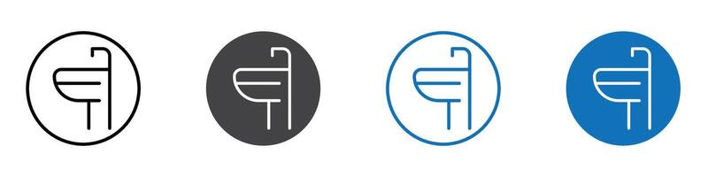 Sink icon flat editable icon mark set. vector