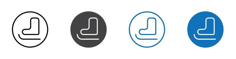 Skating shoe icon flat editable icon mark set. vector