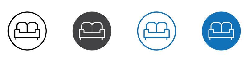 Sofa icon flat editable icon mark set. vector