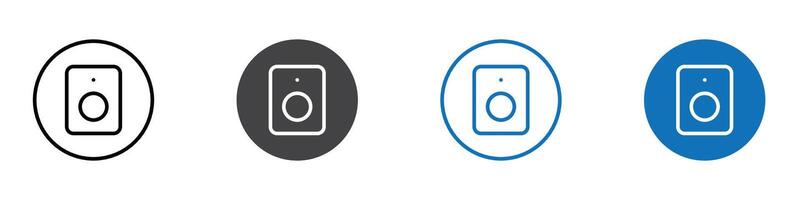 Speaker icon flat editable icon mark set. vector