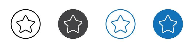 Star icon flat editable icon mark set. vector