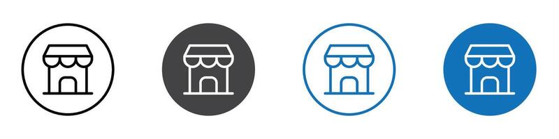 Store icon flat editable icon mark set. vector