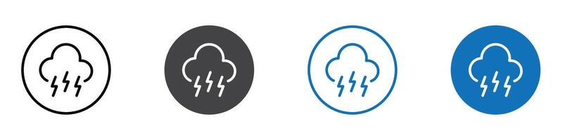 Stormy wheather icon flat editable icon mark set. vector