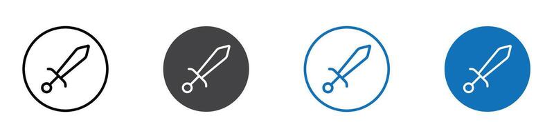 Sword icon flat editable icon mark set. vector