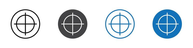 Target icon flat editable icon mark set. vector