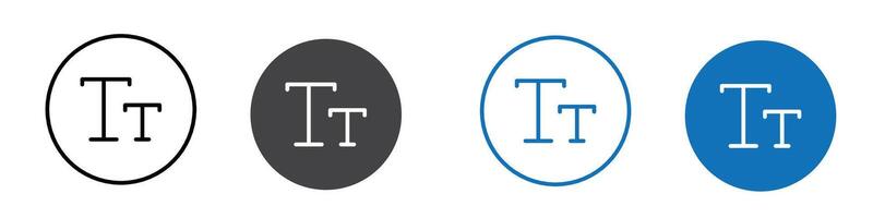 Text size icon flat editable icon mark set. vector