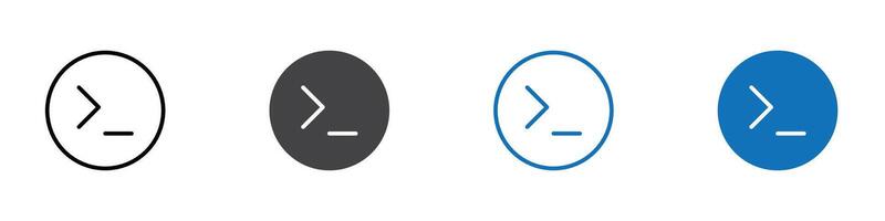 Terminal icon flat editable icon mark set. vector