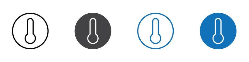 Thermometer icon flat editable icon mark set. vector