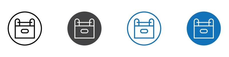 Tool box icon flat editable icon mark set. vector