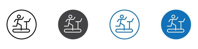 Treadmill icon flat editable icon mark set. vector