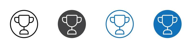 Trophy icon flat editable icon mark set. vector
