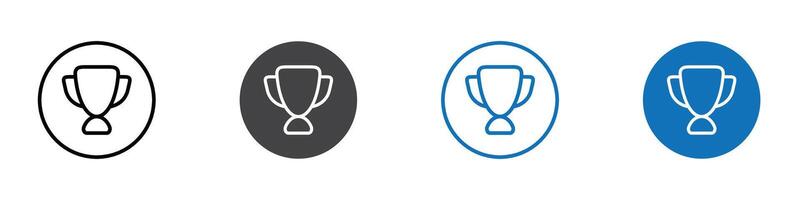 Trophy icon flat editable icon mark set. vector