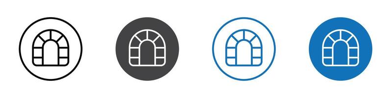 Tunnel icon flat editable icon mark set. vector