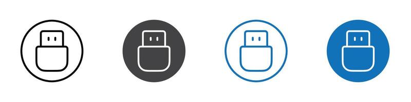 Usb flash drive flat editable icon mark set. vector