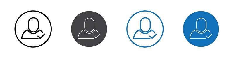 User icon flat editable icon mark set. vector