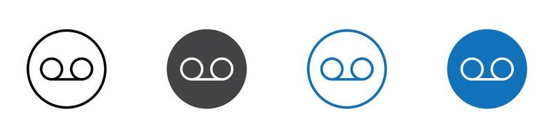Voicemail icon flat editable icon mark set. vector