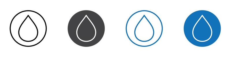 Water drop icon flat editable icon mark set. vector