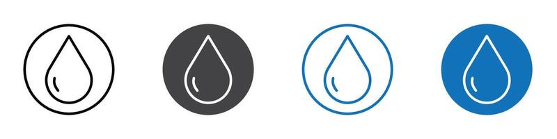 Water drop icon flat editable icon mark set. vector
