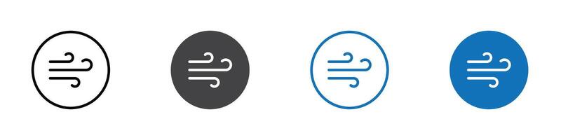 Wind icon flat editable icon mark set. vector