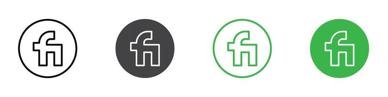 Fiver icon flat editable icon mark set. vector