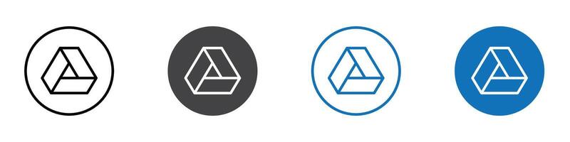 Google drive icon flat editable icon mark set. vector