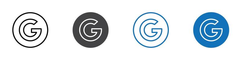 Google icon flat editable icon mark set. vector